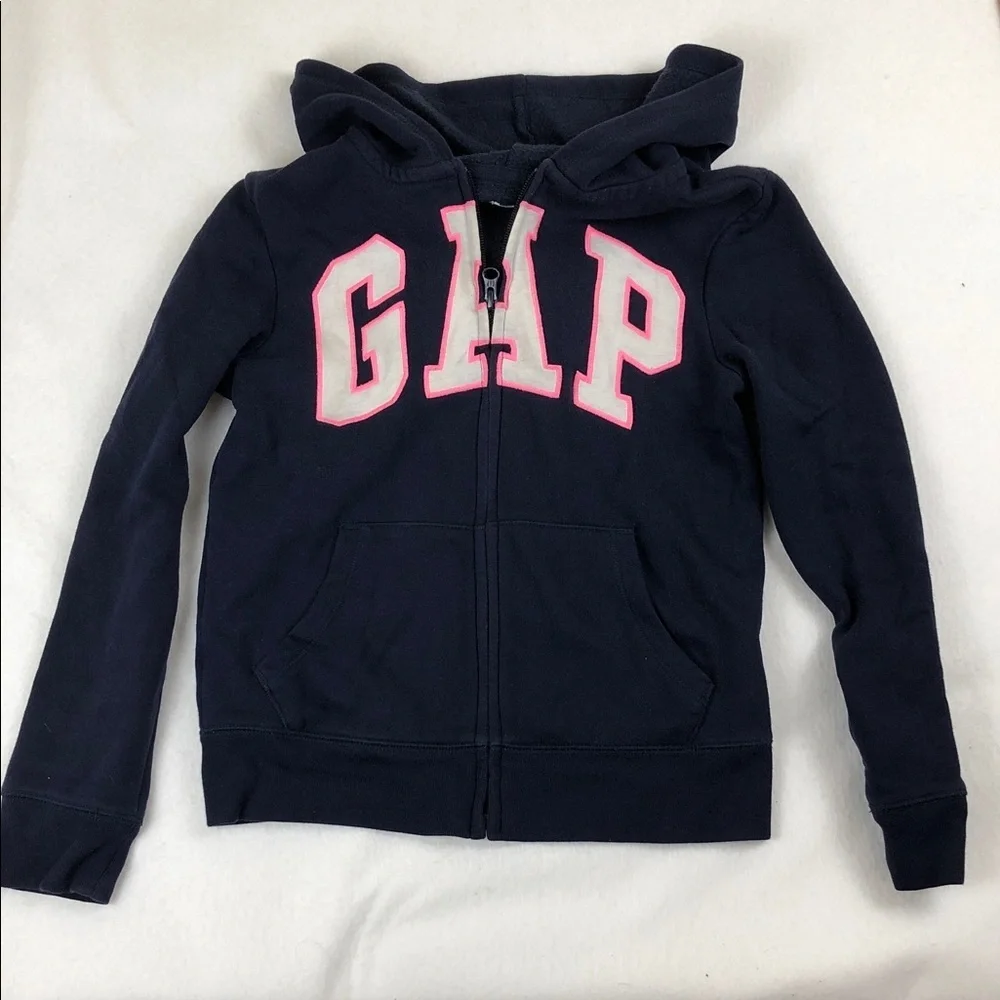 GAP Kids Dark Blue Hoodie with Pink Logo (K1)